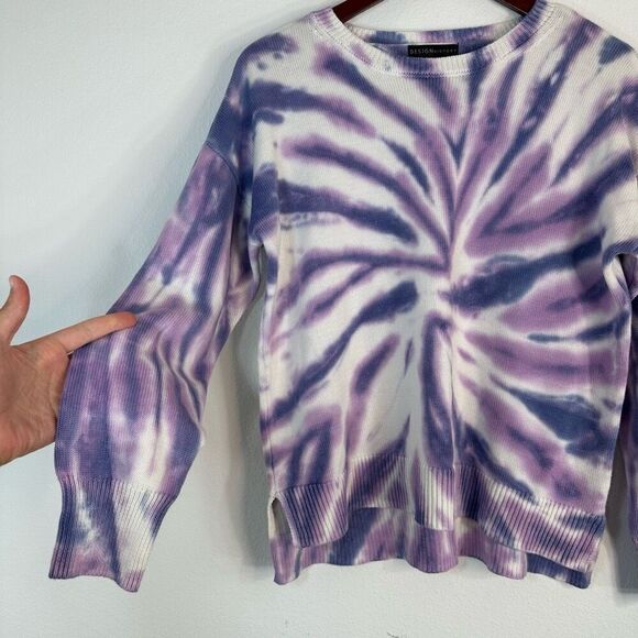 Anthropologie Design History Lilac Tye Dye Knit Sweater Womens Large Y2K Hippie - Picture 5 of 10